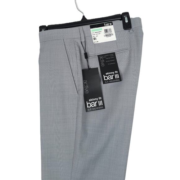 Bar III Men's Skinny-Fit Stretch Wool 2-Piece Suit Light Grey 44L 34x32 NWT - Picture 8 of 13